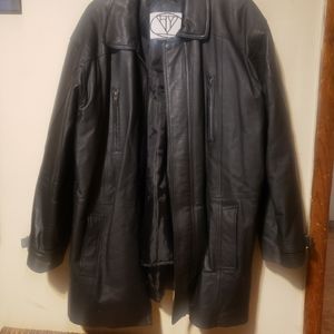 Men's  HyV Hy5 Black Leather Jacket Size XL